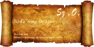 Szávay Orion névjegykártya